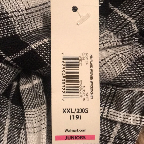 🌺 NWT NOBO PLAID WOVEN W/CROCHET TOP - Picture 8 of 8